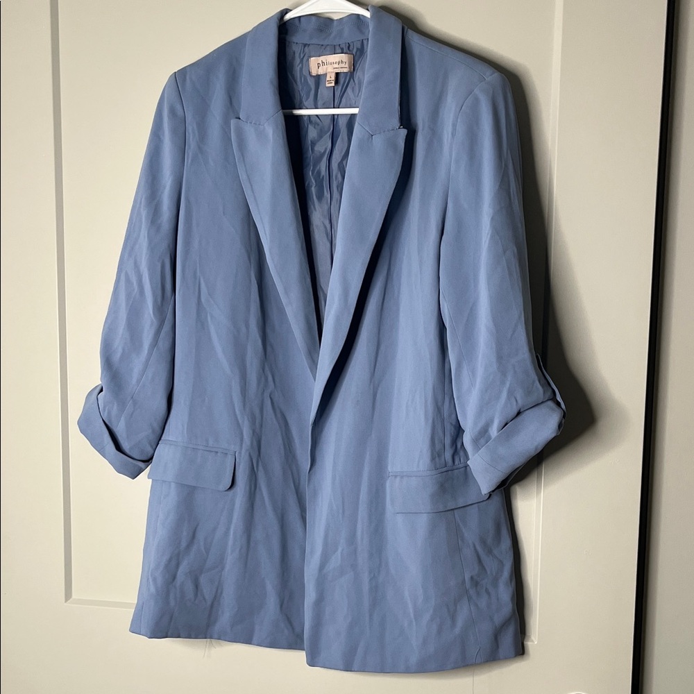 Philosophy Soft Dusty Blue Women's Blazer Jacket